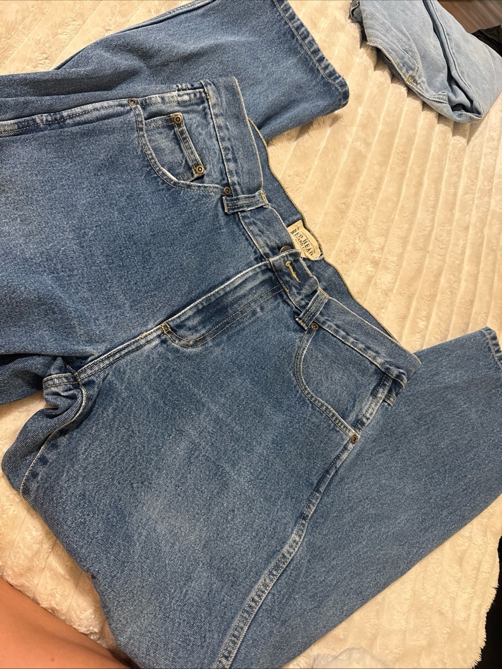RedHead Jeans Men’s Vintage Blue Denim 5 Pocket Straight Leg Classic Workwear